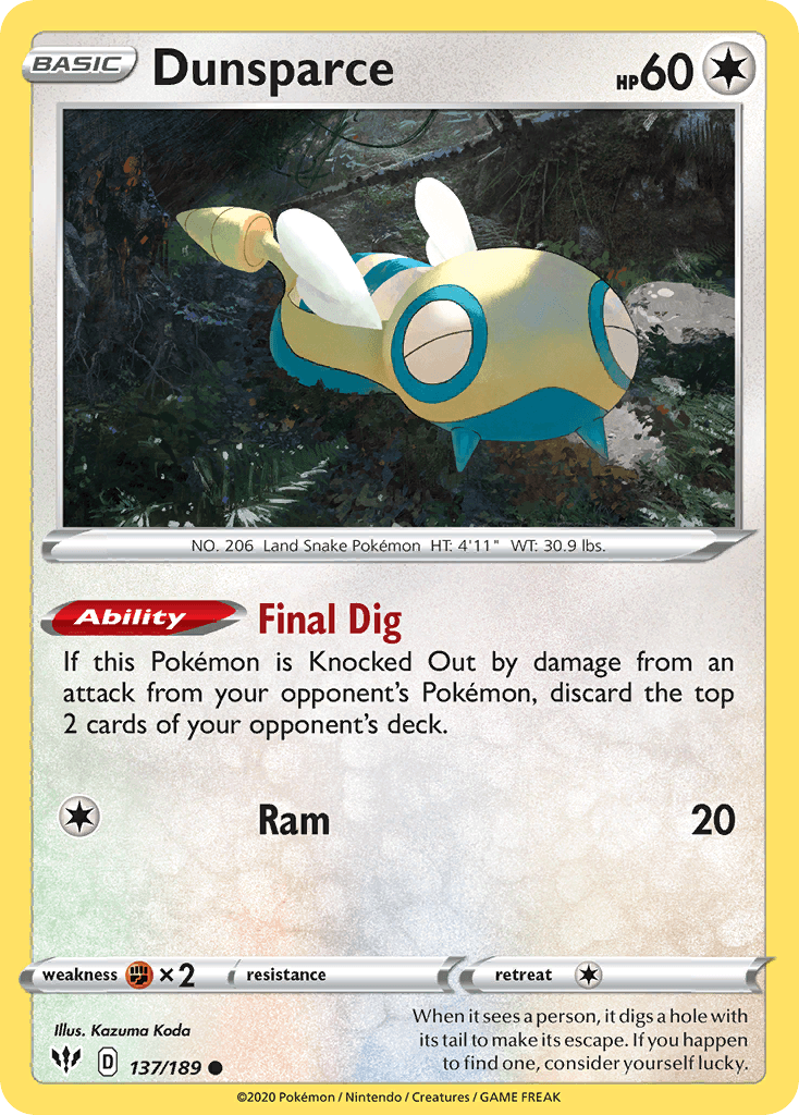 Dunsparce Pokémon card