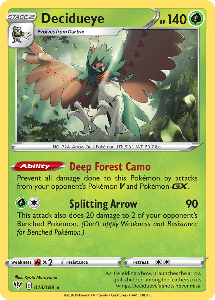 Decidueye Pokémon card