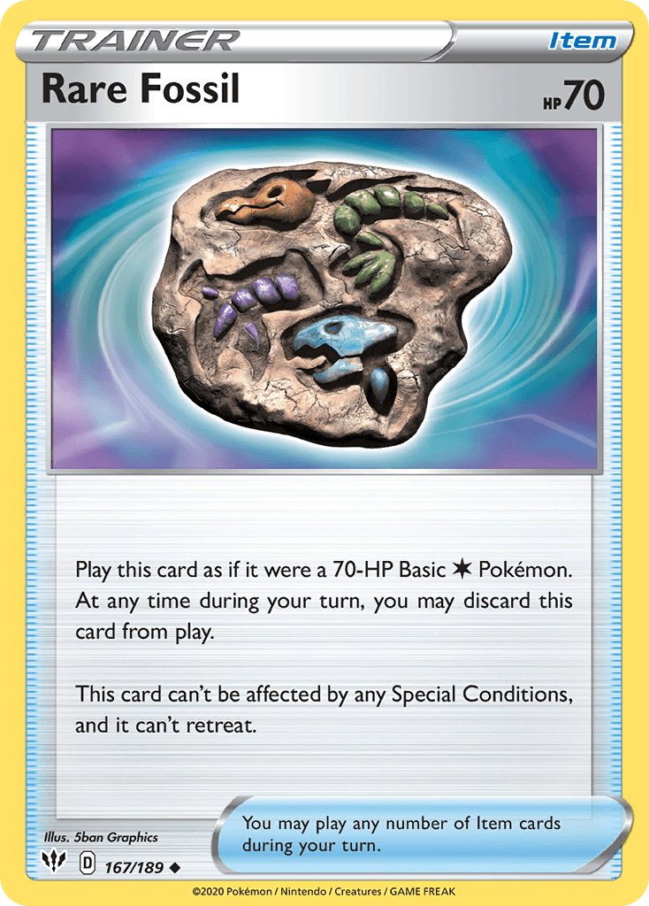 Rare Fossil Pokémon card