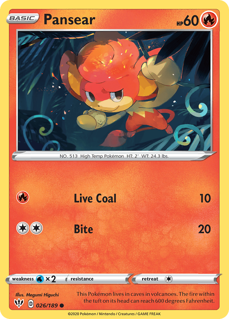Pansear Pokémon card