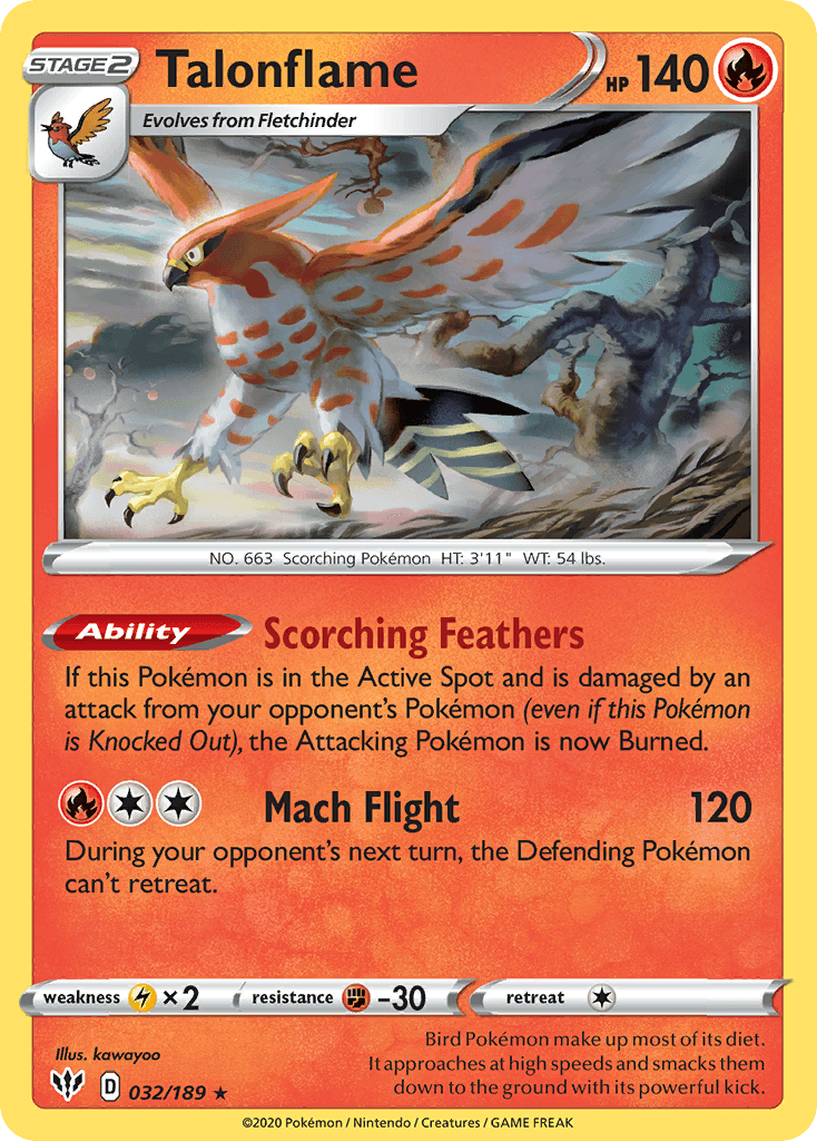 Talonflame Pokémon card