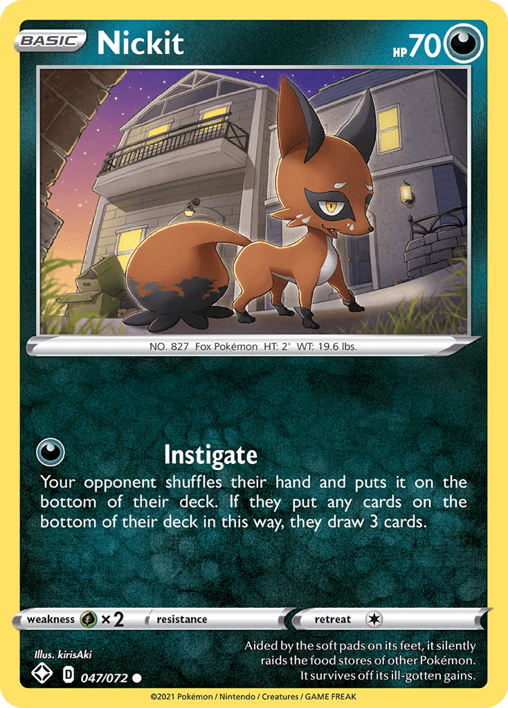 Nickit Pokémon card