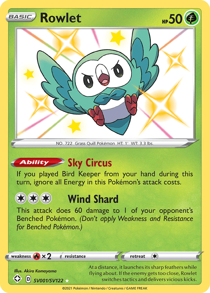 Rowlet Pokémon card