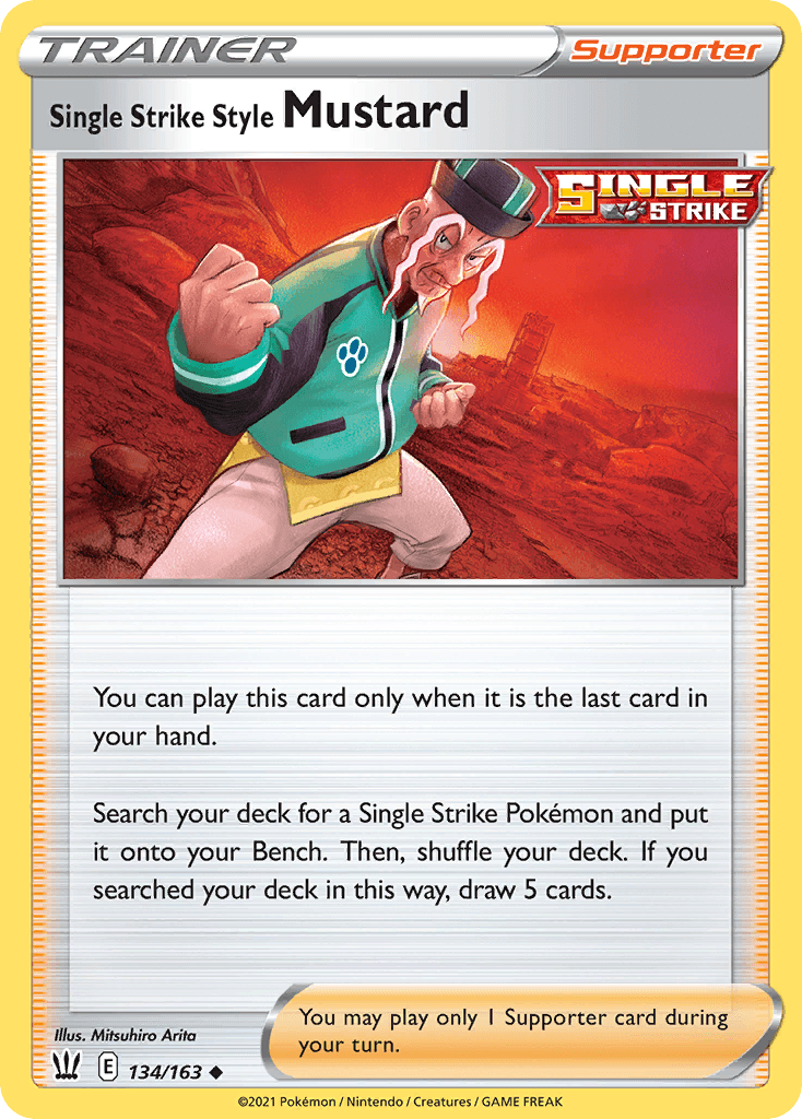 Single Strike Style Mustard Pokémon card