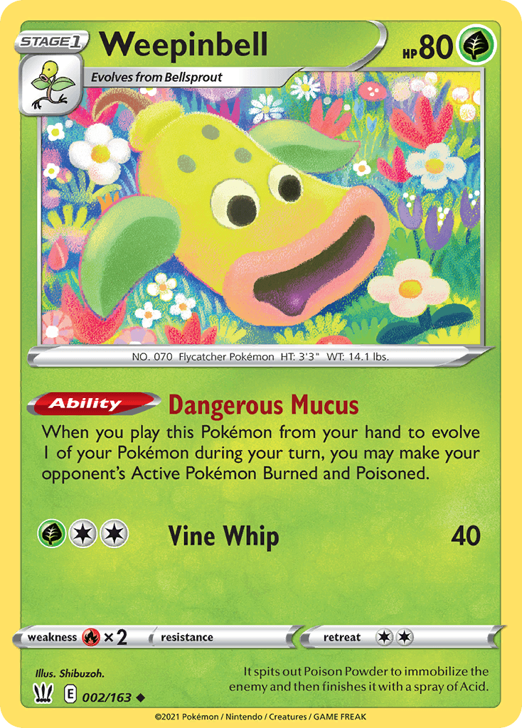 Weepinbell Pokémon card
