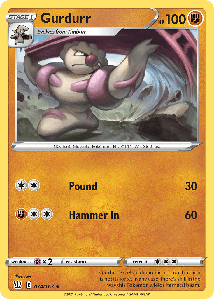 Gurdurr Pokémon card