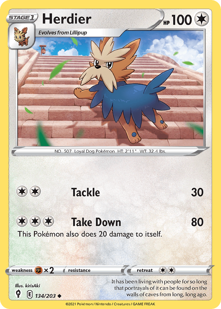 Herdier Pokémon card
