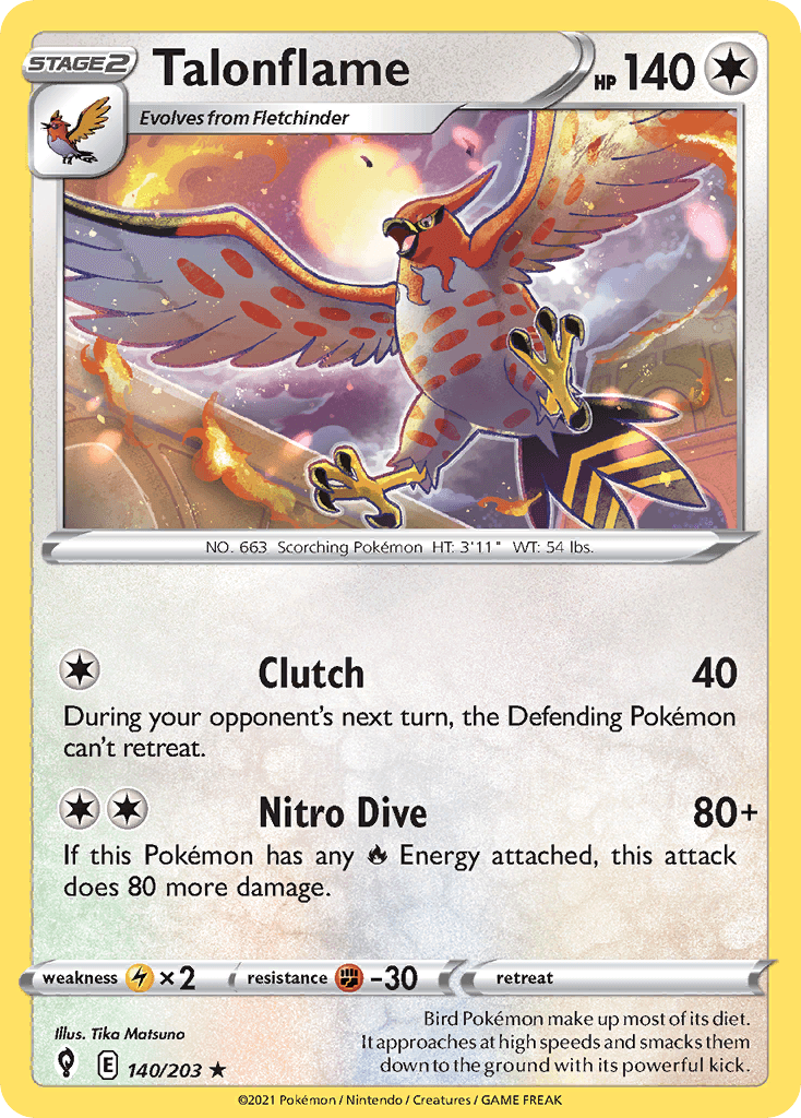 Talonflame Pokémon card