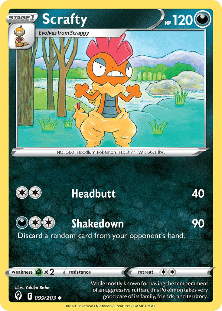 Scrafty Pokémon card