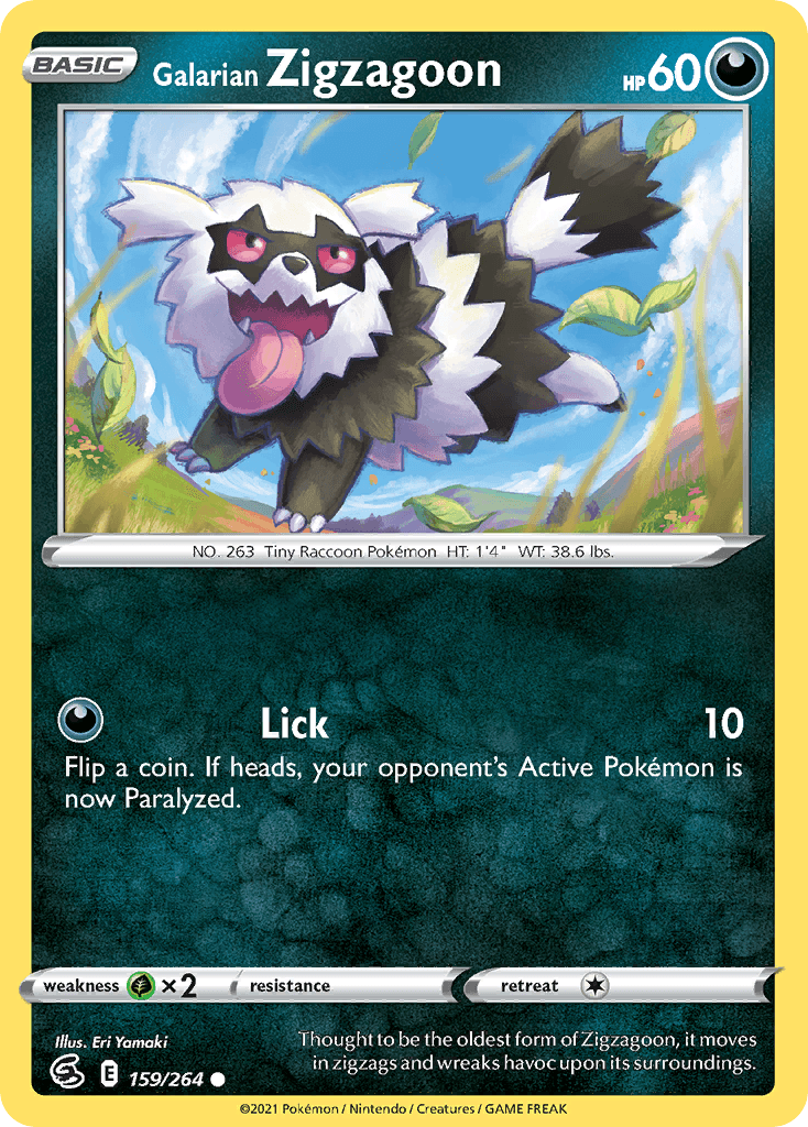 Galarian Zigzagoon Pokémon card