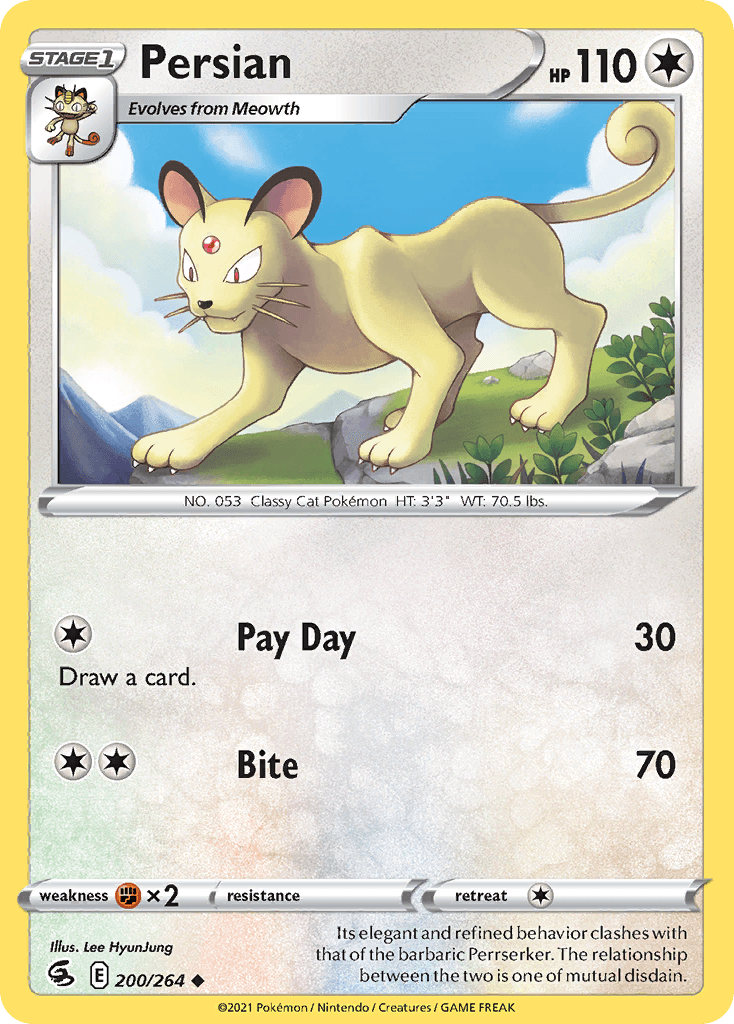 Persian Pokémon card