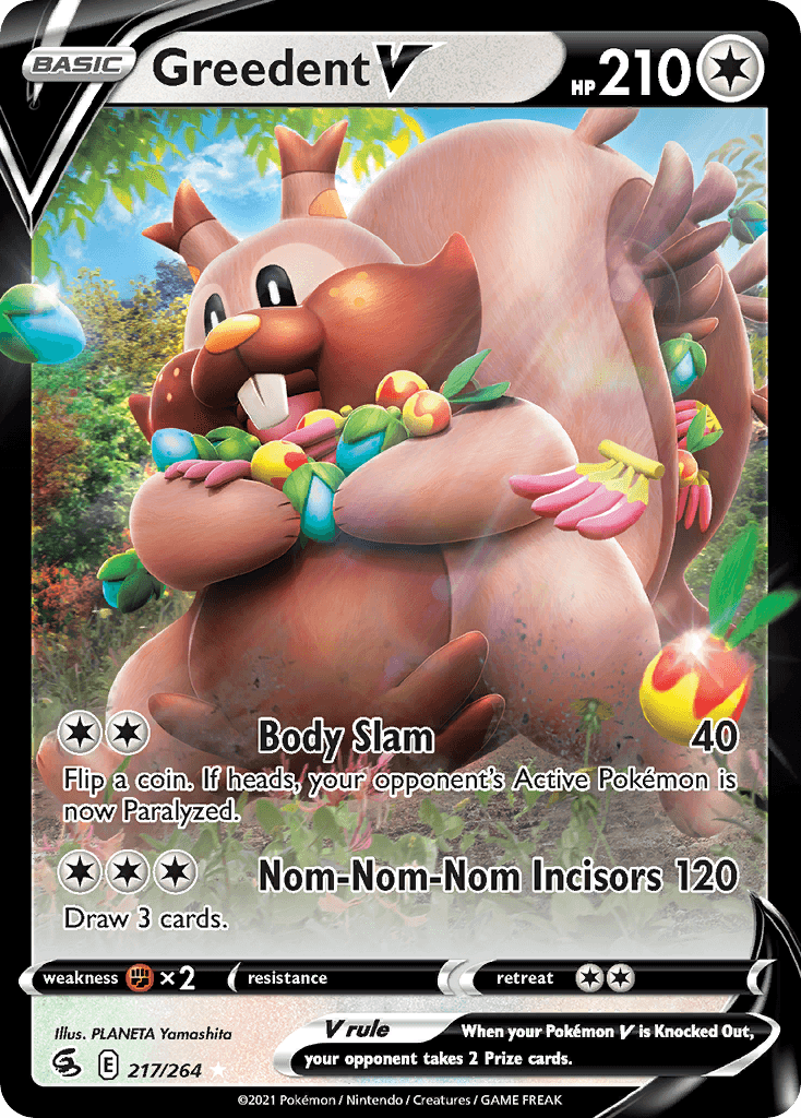 Greedent V Pokémon card