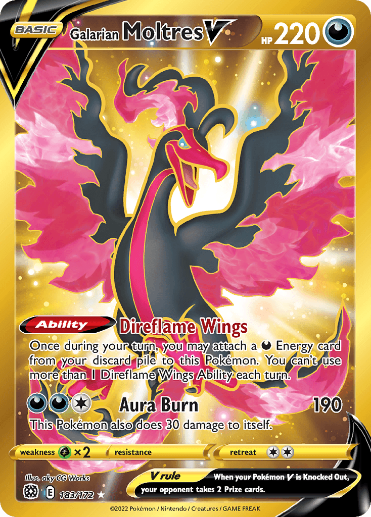Galarian Moltres V Pokémon card