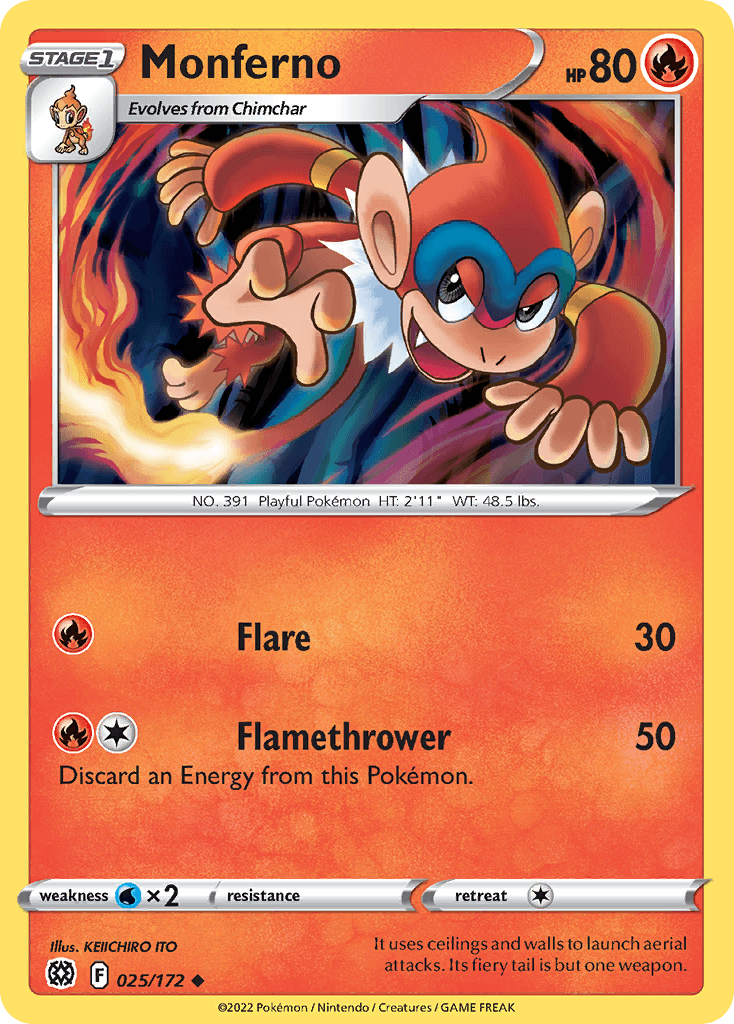 Monferno Pokémon card