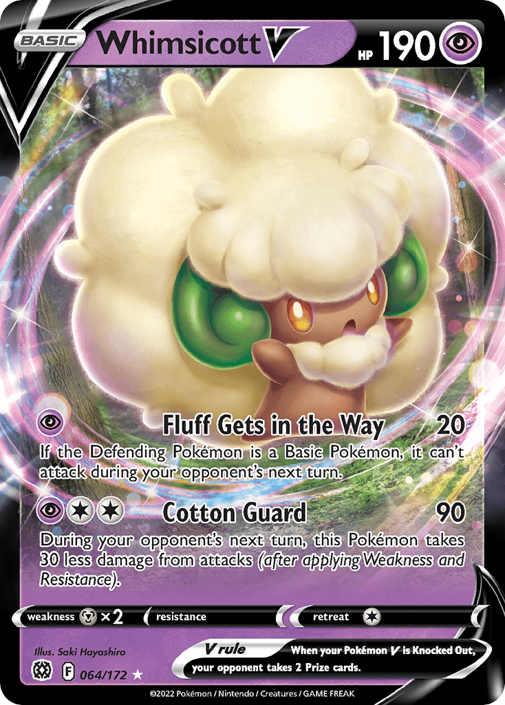 Whimsicott V Pokémon card