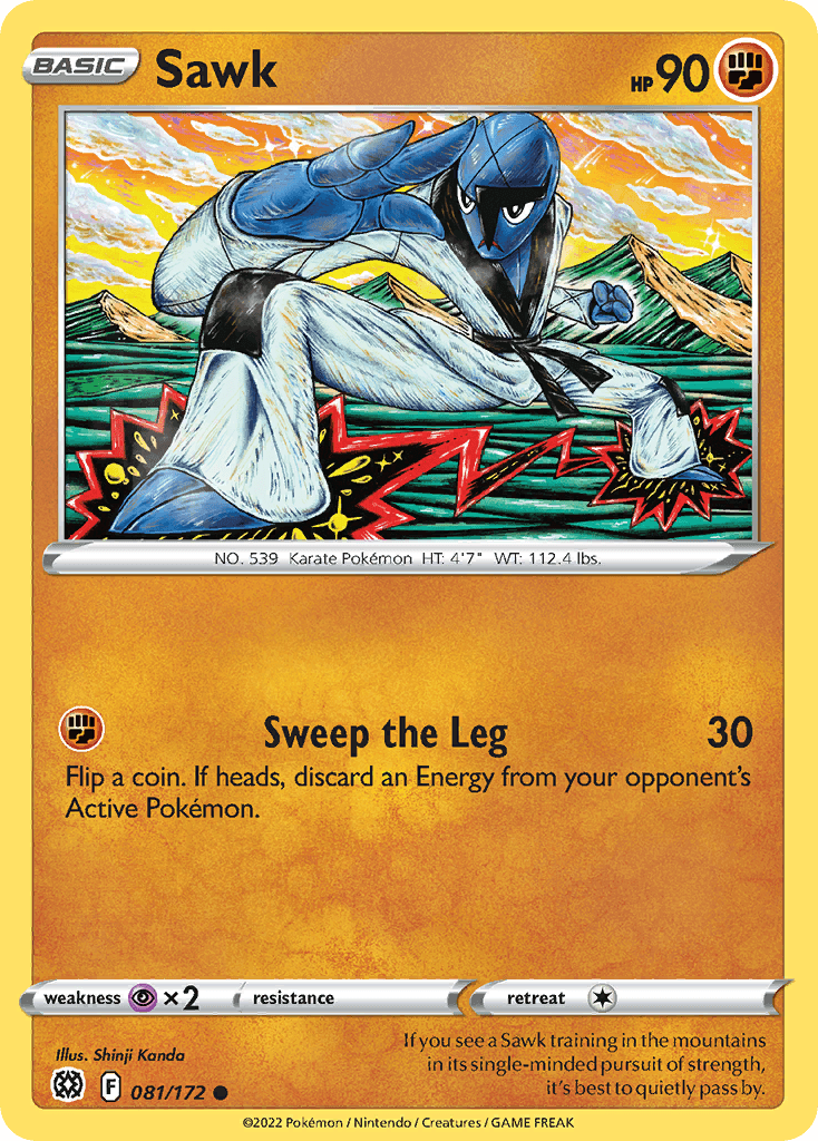 Sawk Pokémon card
