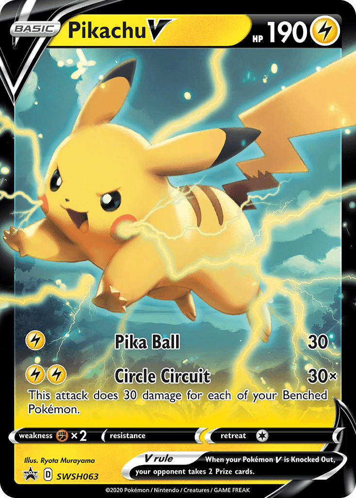 Pikachu V from SWSH Black Star Promos