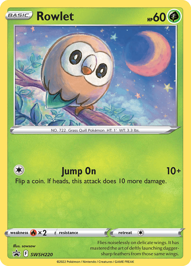 Rowlet Pokémon card