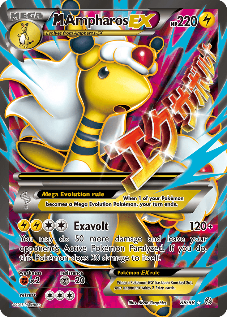 M Ampharos-EX Pokémon card