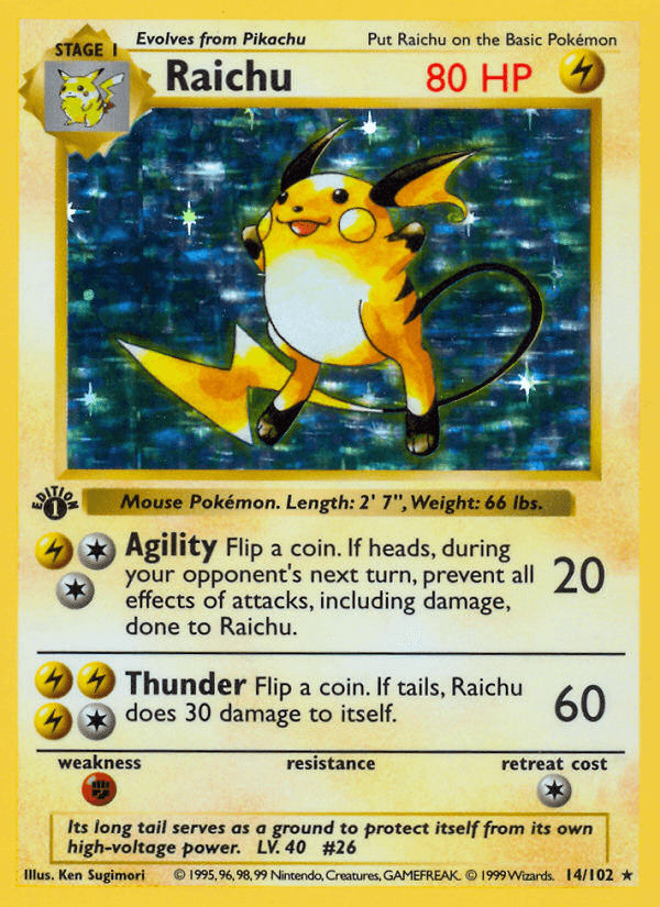 Raichu Pokémon card