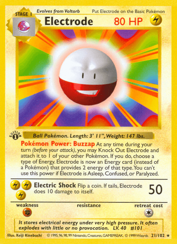 Electrode Pokémon card