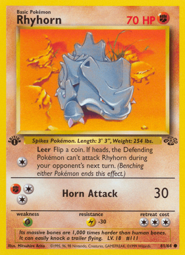 Rhyhorn Pokémon card