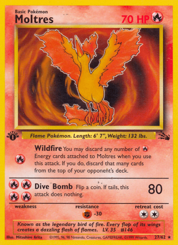 Moltres Pokémon card