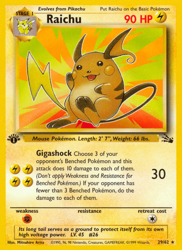Raichu Pokémon card