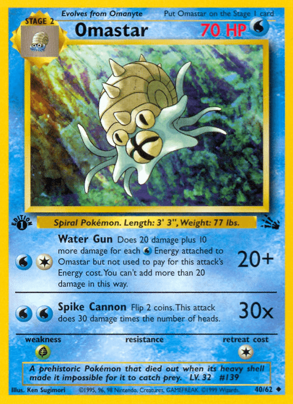 Omastar Pokémon card
