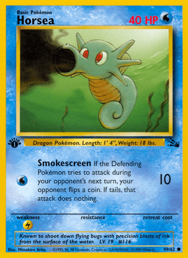 Horsea Pokémon card