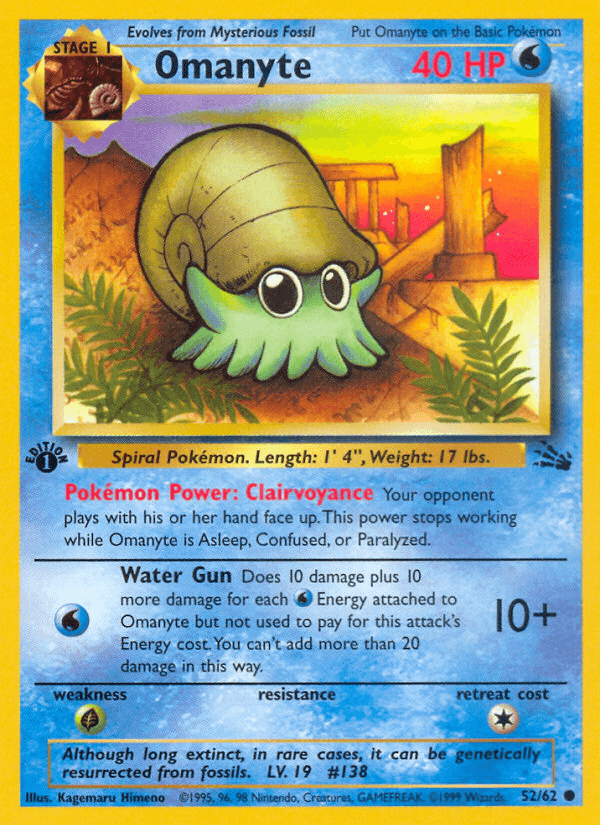 Omanyte Pokémon card