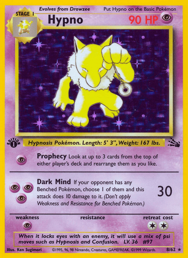 Hypno Pokémon card