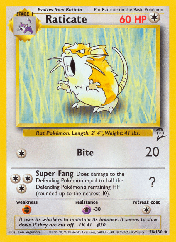 Raticate Pokémon card