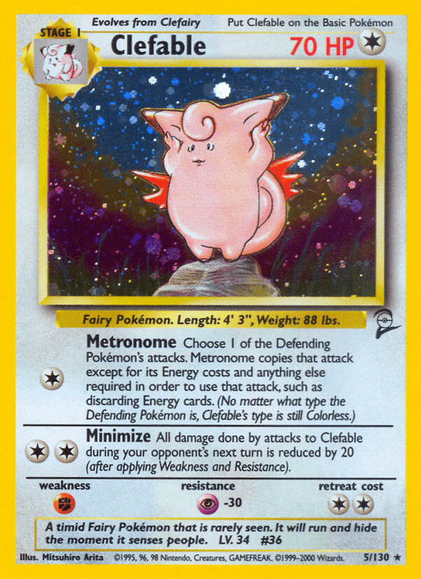 Clefable Pokémon card