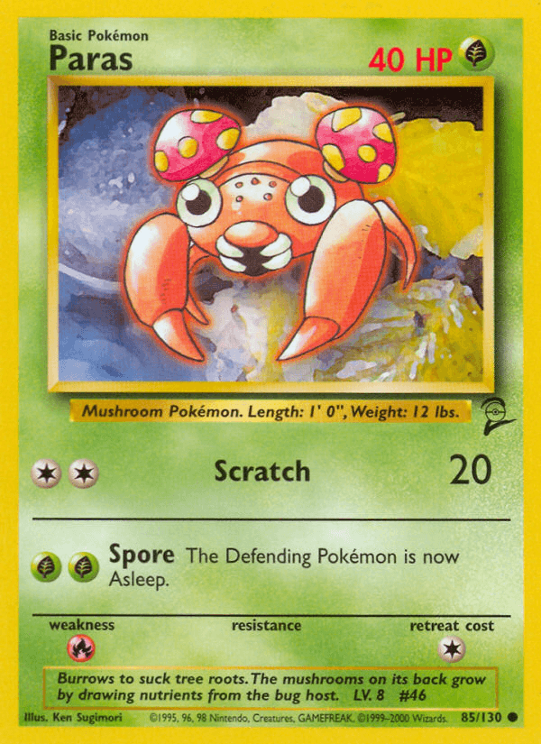 Paras Pokémon card