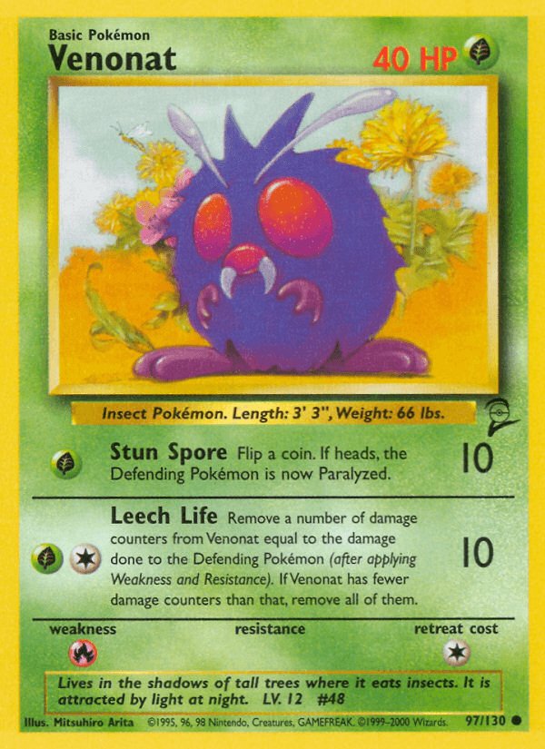 Venonat Pokémon card