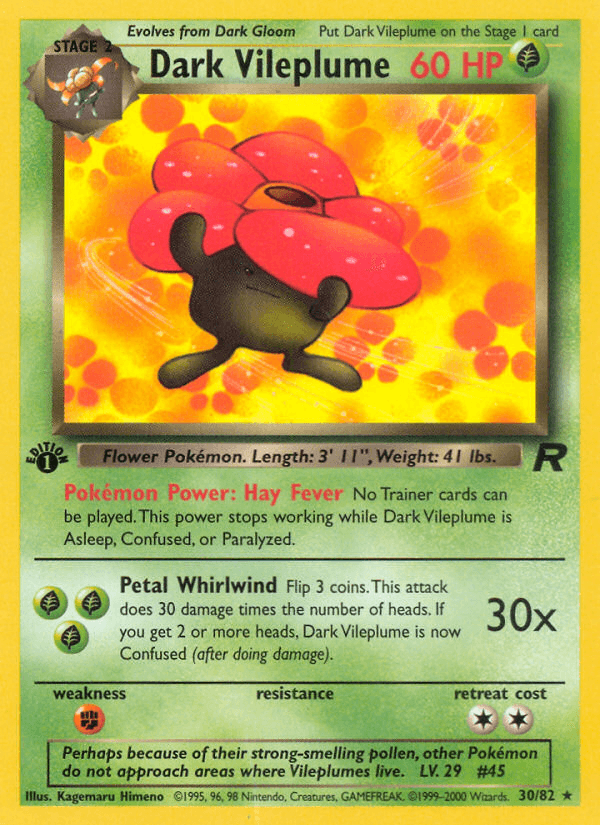 Dark Vileplume Pokémon card