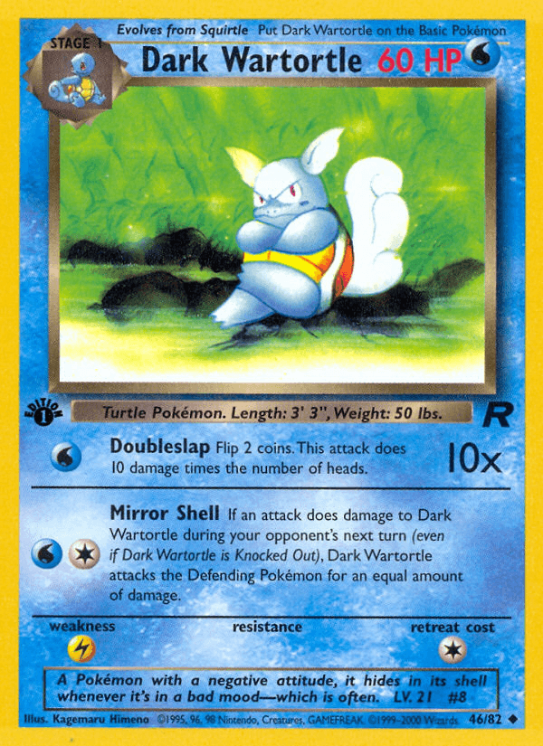 Dark Wartortle Pokémon card