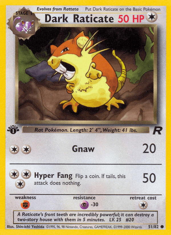 Dark Raticate Pokémon card