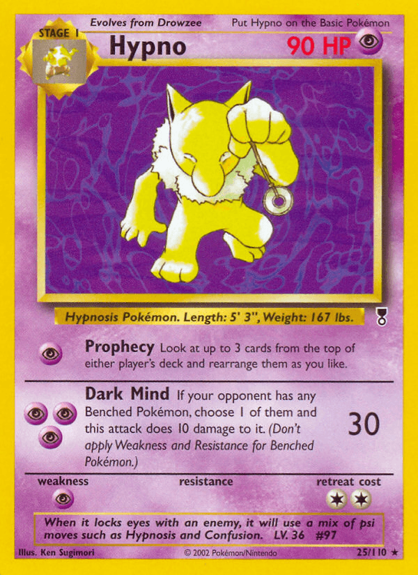 Hypno Pokémon card