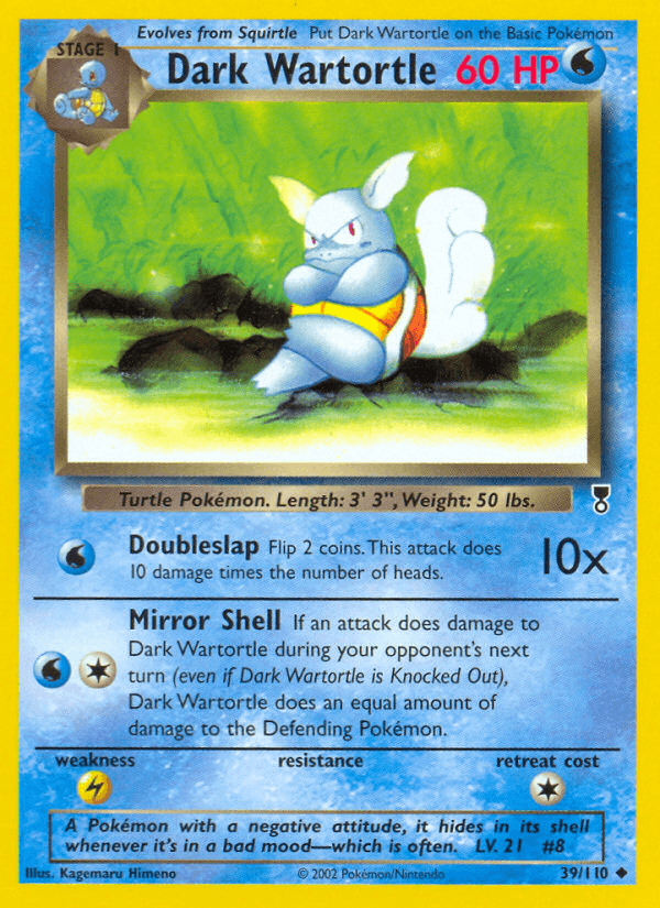Dark Wartortle Pokémon card