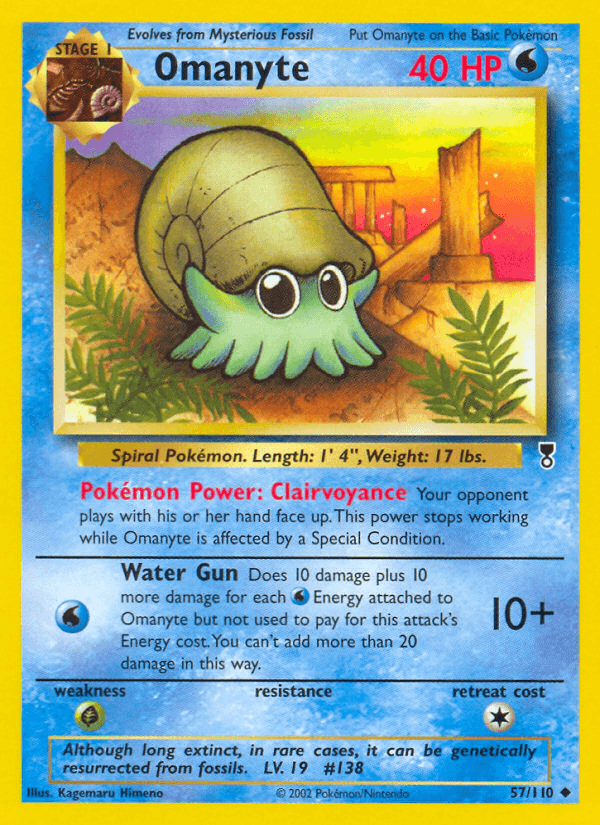 Omanyte Pokémon card
