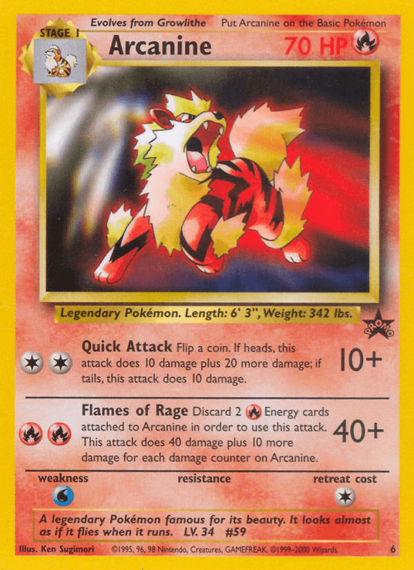 Arcanine from Wizards Black Star Promos