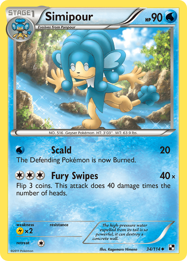 Simipour Pokémon card