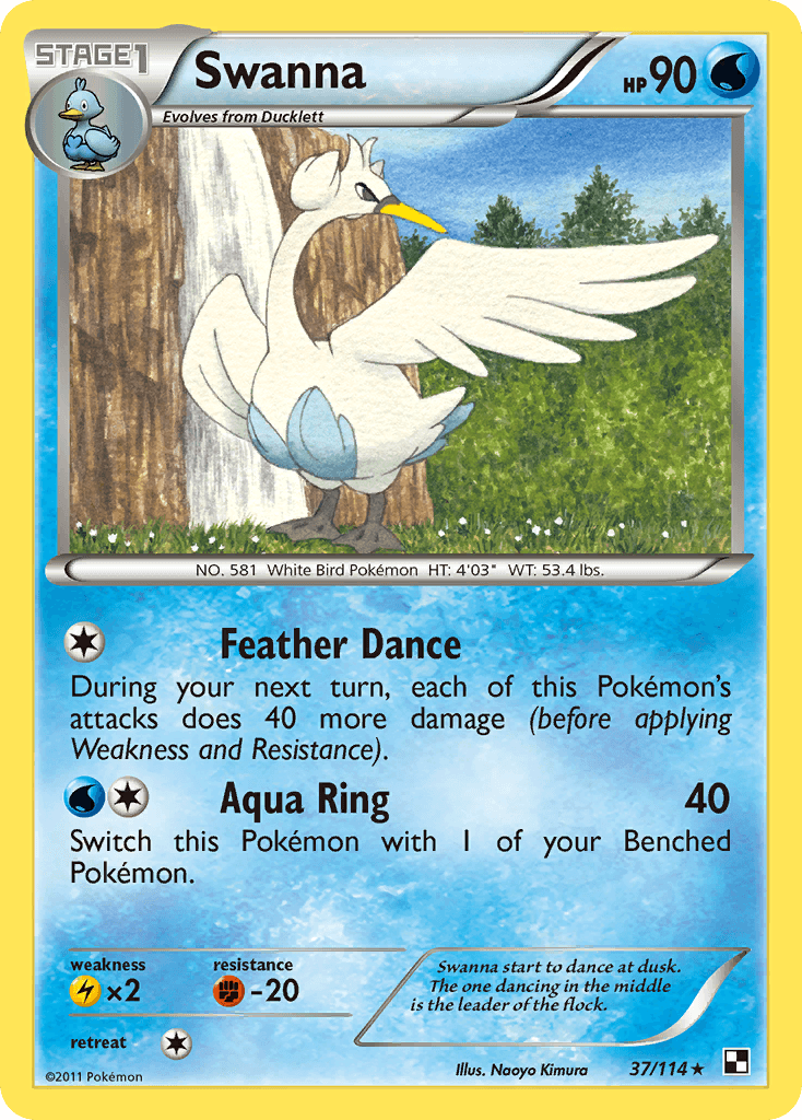 Swanna Pokémon card