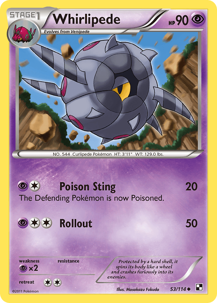 Whirlipede Pokémon card