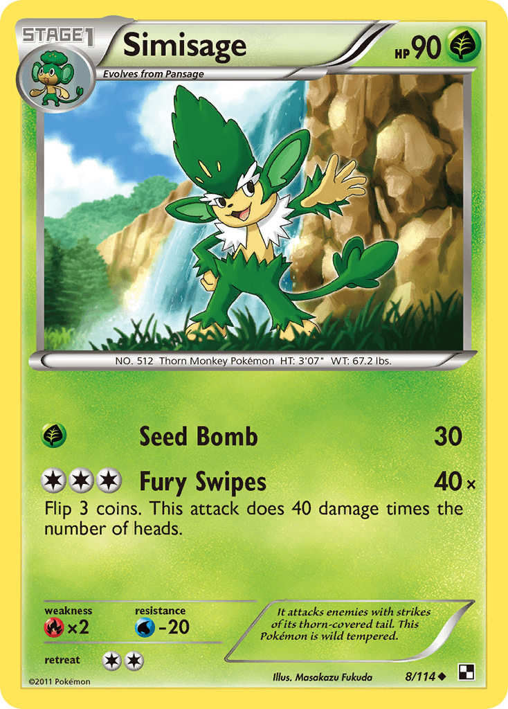 Simisage Pokémon card