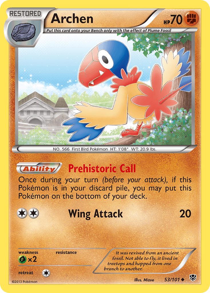 Archen Pokémon card