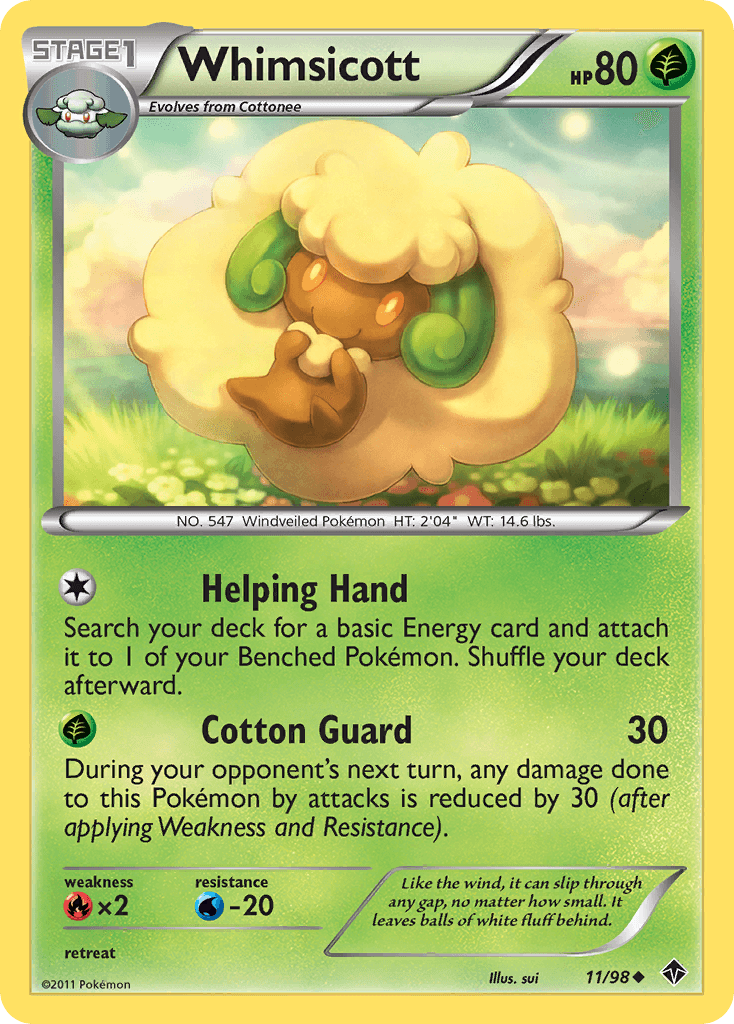 Whimsicott Pokémon card
