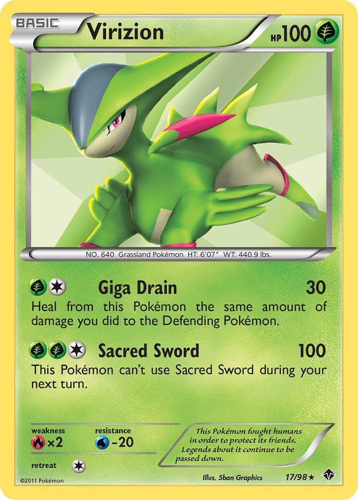 Virizion Pokémon card
